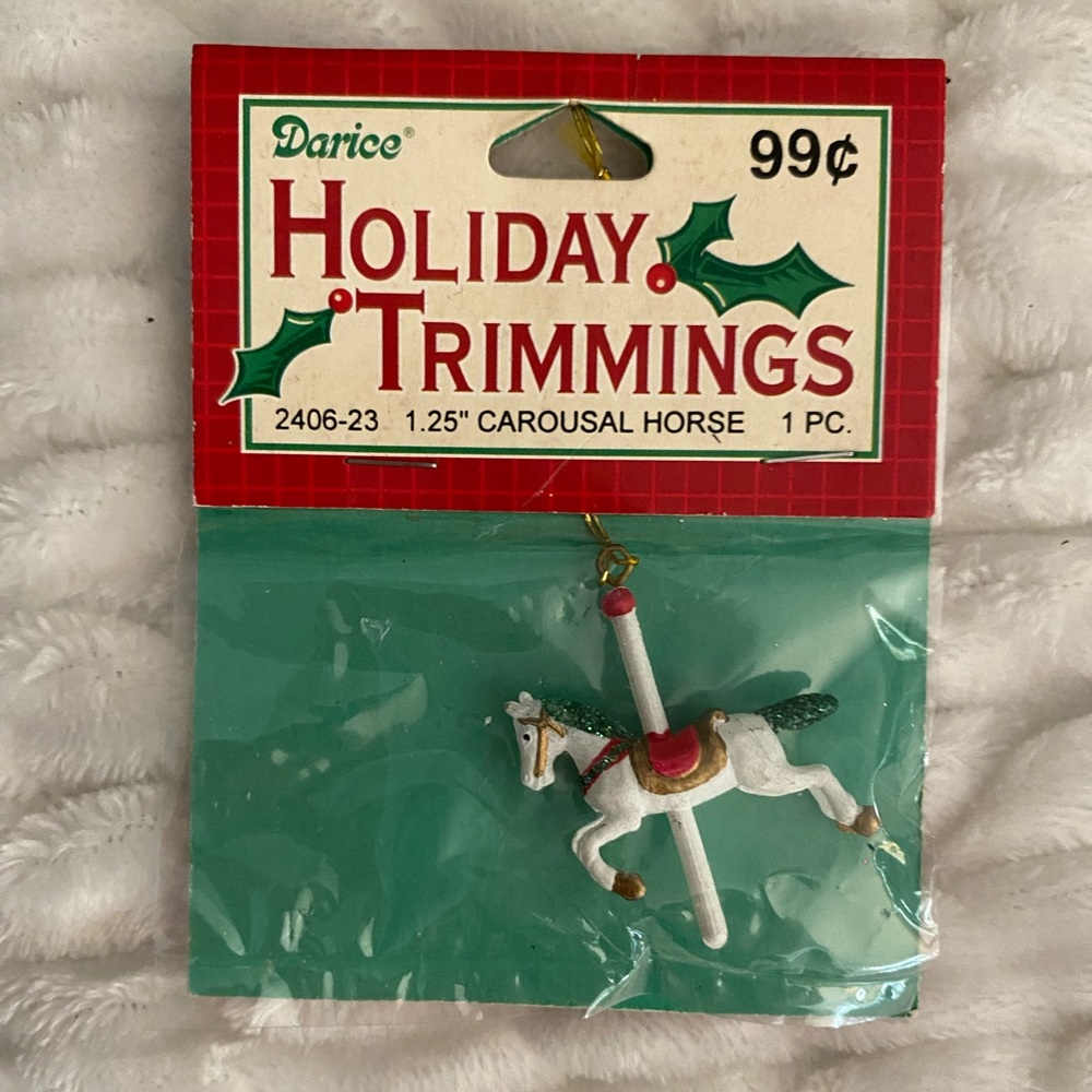 Darice Holiday Trimmings - Carousal Horse Mini Ornament